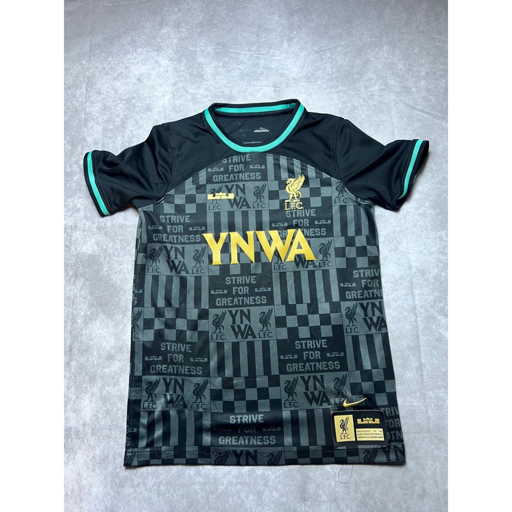 Nike Liverpool FC LeBron James Jersey Youth Large Black YNWA Strive Greatness